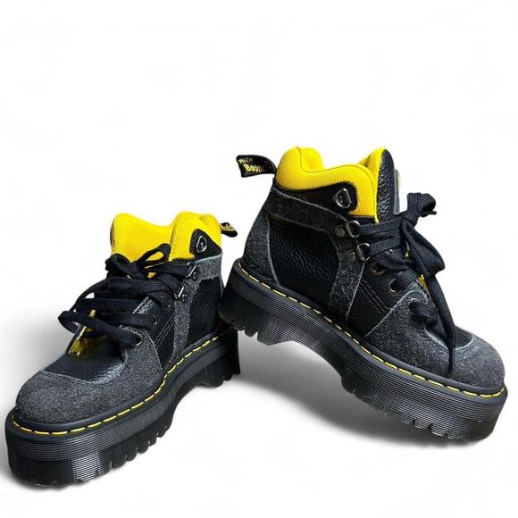 Dr. Martens Shoes - Dr. Martens Zuma Hiking Boots Size 5 - Black Yellow NWOT Combat Hiker Boots